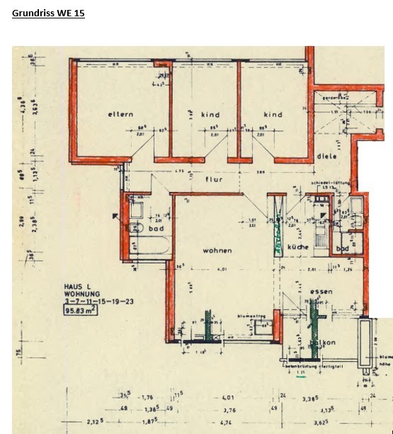 Grundriss WE 15 Wohnung L�nen